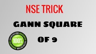 GANN SQUARE OF 9  NSE Trick and strategy by Smart Trader [upl. by Desta]