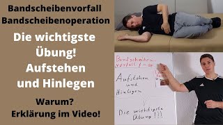 Die wichtigste Übung nach einem Bandscheibenvorfall operation Schonend Aufstehen und Hinlegen [upl. by Ashwin]