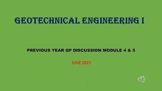 GEOTECHNICAL ENGINEERING I  JUNE 2023 [upl. by Sheelagh]