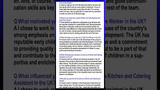 Kitchen and Catering Assistant Interview in the UK 9263 [upl. by Morty]