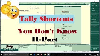 Tally Shortcuts  You dont Know  Part2 [upl. by Normie467]