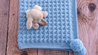 How to Crochet a Baby Blanket for Beginners Super EASY amp QUICK Only 1 row to repeat [upl. by On617]