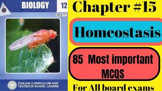 Biology 12 Homeostasis Chapter 15 All MCQs For MDCAT Preparation  Biology MCQs For Entry Test [upl. by Einohpets]