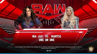 WWE 2K24 RAW Nia Jax VS Maryse [upl. by Neeven]