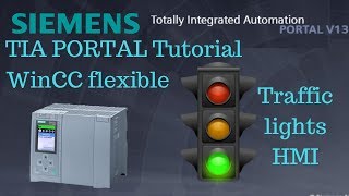 Siemens TIA Portal Tutorial 41 HMISCADA WinCC Flexible intro Traffic lights project [upl. by Eahc]