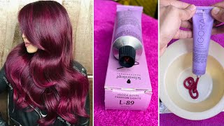 Schwarzkopf Igora L 89 Red Violet Hair colour  कैसे करें Without Prilightning full Practical [upl. by Nnylf]