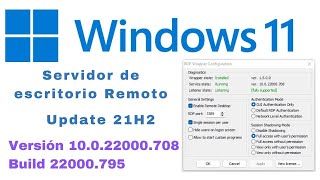 🖥️ RDPWrapper no Funciona en Windows 11 Después de Actualización Julio 2022  10022000 Build 22000 [upl. by Aklog]