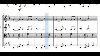 Bitola moj roden kraj  sheet music for string quartet [upl. by Zetrauq]