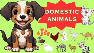 🐶🐓🐐 FARM ANIMALS FOR KINDERGARTEN  ANIMALS FOR KIDSVOCABULARY  RAINFOREST DOMESTICANIMALS [upl. by Albric]