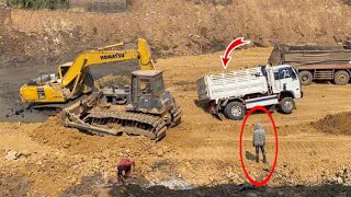 Incredible Dump Trucks Drive Back Overturned Stuck in Soil Recovery By Excavator And Bulldozer [upl. by Kerby]