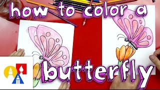 How To Color A Butterfly With Watercolor Pencils [upl. by Nomed]