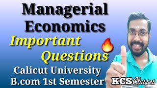 Managerial EconomicsImportant QuestionsCalicut University Bcom 1st Semester [upl. by Odin39]