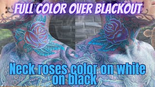 Full color neck roses and my general health related to heavy tattooing ink tattoo inked [upl. by Dleifniw]