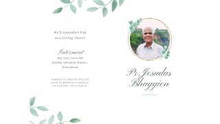 Funeral Service of Pr Jesudas Bhaggien  May 31 2024 [upl. by Luhem]