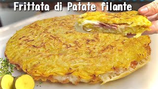 FRITTATA DI PATATE FILANTE croccante in padella 🥔 ricetta facile e veloce [upl. by Navillus541]