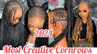 🔥2024 Creative Cornrows Styles🔥Look more elegant and Cute 🥰 creativehairstyle roadto10k [upl. by Navak732]