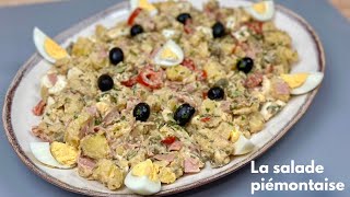 RECETTE D’ÉTÉ LA SALADE PIÉMONTAISE  délicieuse salade de pommes de terre et jambon 🥔 [upl. by Adrial]