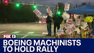 Boeing machinists to hold strike rally  FOX 13 Seattle [upl. by Ahsinauq675]