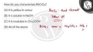 How do you characterises PbCrO4 [upl. by Norted535]