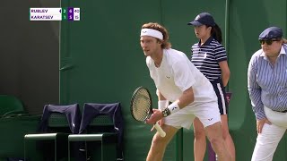 Andrey Rublev vs Aslan Karatsev Highlights WIMBLEDON 2023 🔴 [upl. by Einahpad]