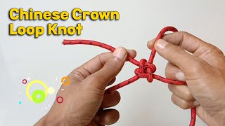 Good Luck Decorative Chinese Crown Loop Knot  Unique Tying Method [upl. by Fredericka]