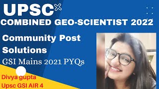 Community Post Solutions  Geochemist Mains PYQs 2021  With detailed explanation  UPSC GSI Mains [upl. by Enilkcaj146]