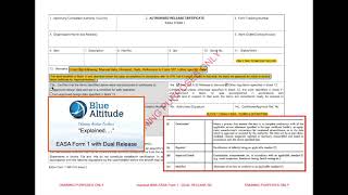 quotExplainedquot EASA Form 1 with Dual Release [upl. by Stearne]