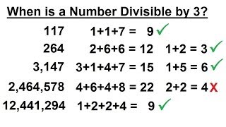 Math Tricks Multiplication 4 of 30 When Is a Number Divisible by 3 [upl. by Slotnick]