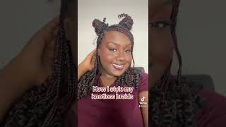 How I style my shoulder length knotless braids [upl. by Saphra]