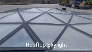 Infinity shape glass dome 19×10m Triple pane glass Rooftop skylight [upl. by Worrell324]