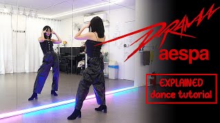 aespa 에스파 Drama Dance Tutorial  EXPLANATION  Mirrored [upl. by Avla185]