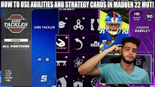 HOW TO USE ABILITIES AND STRATEGY CARDS IN MADDEN 22 ULTIMATE GUIDE  MADDEN 22 ULTIMATE TEAM [upl. by Selym]