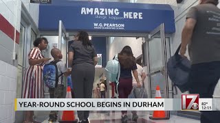 quotExcited but nervousquot as yearround school begins in Durham [upl. by Schaper]