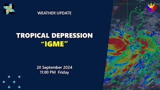 Press Briefing Tropical Depression IgmePH 1100 PM Update September 20 2024  Friday [upl. by Tinya]