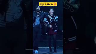 Two cuties😍Diljit invites Hania on Stage💞 shorts haniaamir diljitdosanjh concert [upl. by Ros]