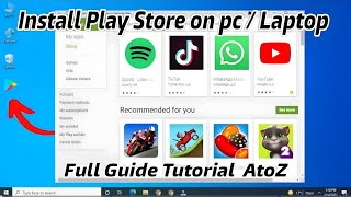 How To Install Google Play Store On Pc Laptop  Install Play Store on pc  Download Play Store in PC [upl. by Chavey867]