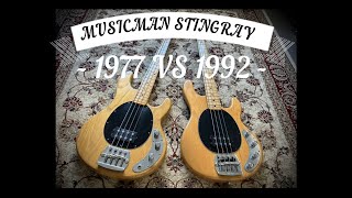 MUSICMAN STINGRAY BASS  1977 VS 1992  Andys Vintage Guitars [upl. by Beauregard]