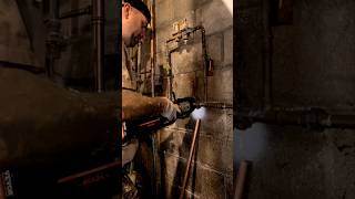 Finishing the Job Sealing a Leaking Boiler Line with ProPress Fittings Plumbing Hack asmr shorts [upl. by Merrie]