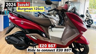 2024🔥Suzuki Burgman Street 125 Ride Connect Edition Review  Price  Mileage Features  Burgman 125 [upl. by Boys]