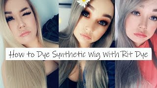 How to dye a synthetic wig  Rit dye method [upl. by Arateehc227]