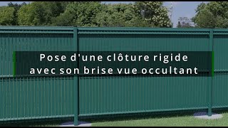 Installation dune clôture résidentielle rigide avec son panneau occultant à lamelles PVC [upl. by Hugues]