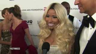 Nicki Minaj Interview  Oscars 2013 Elton John AIDS Foundation ORIGINAL [upl. by Okimat]