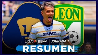 Pumas vs León  Jornada 1  Apertura 2024  RESUMEN Y GOLES [upl. by Mallina]