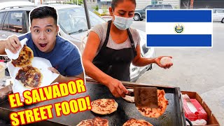 EL SALVADOR Street Food Market In LOS ANGELES  Trying Pupusas For The 1st Time [upl. by Aerbas]