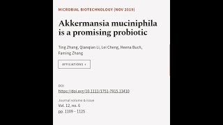 Akkermansia muciniphila is a promising probiotic  RTCLTV [upl. by Mercorr]