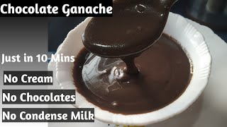 Chocolate Ganache without Cream for కేక్ Decorations Within 10 Mins Ganache with Coco Powder amp Milk [upl. by Hakon507]