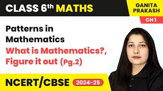 Patterns in Mathematics  What is Mathematics Figure it out Pg2  Class 6 Maths Ch 1  CBSE 2024 [upl. by Greenquist772]