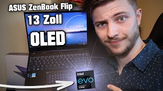 PremiumLaptop mit OLED 😱 Intel Evo setzt neuen Maßstab ASUS ZenBook Flip 13 Review i71165G7 [upl. by Jemena]