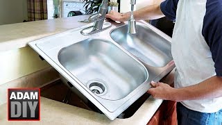 How to Replace amp Install a Kitchen Sink  CastIron to StainlessSteel [upl. by Naeroled]