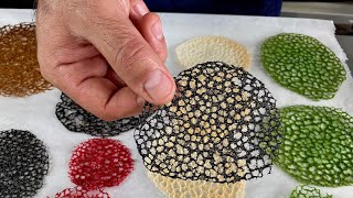 Como hacer Tejas Coral para decorar tus postres How to make Tuile Coral for garnish your Desserts [upl. by Osterhus359]